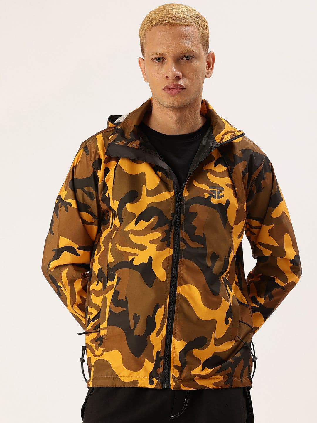 FIFTY TWO Abstract Printed Hooded Rain Jacket - view 1