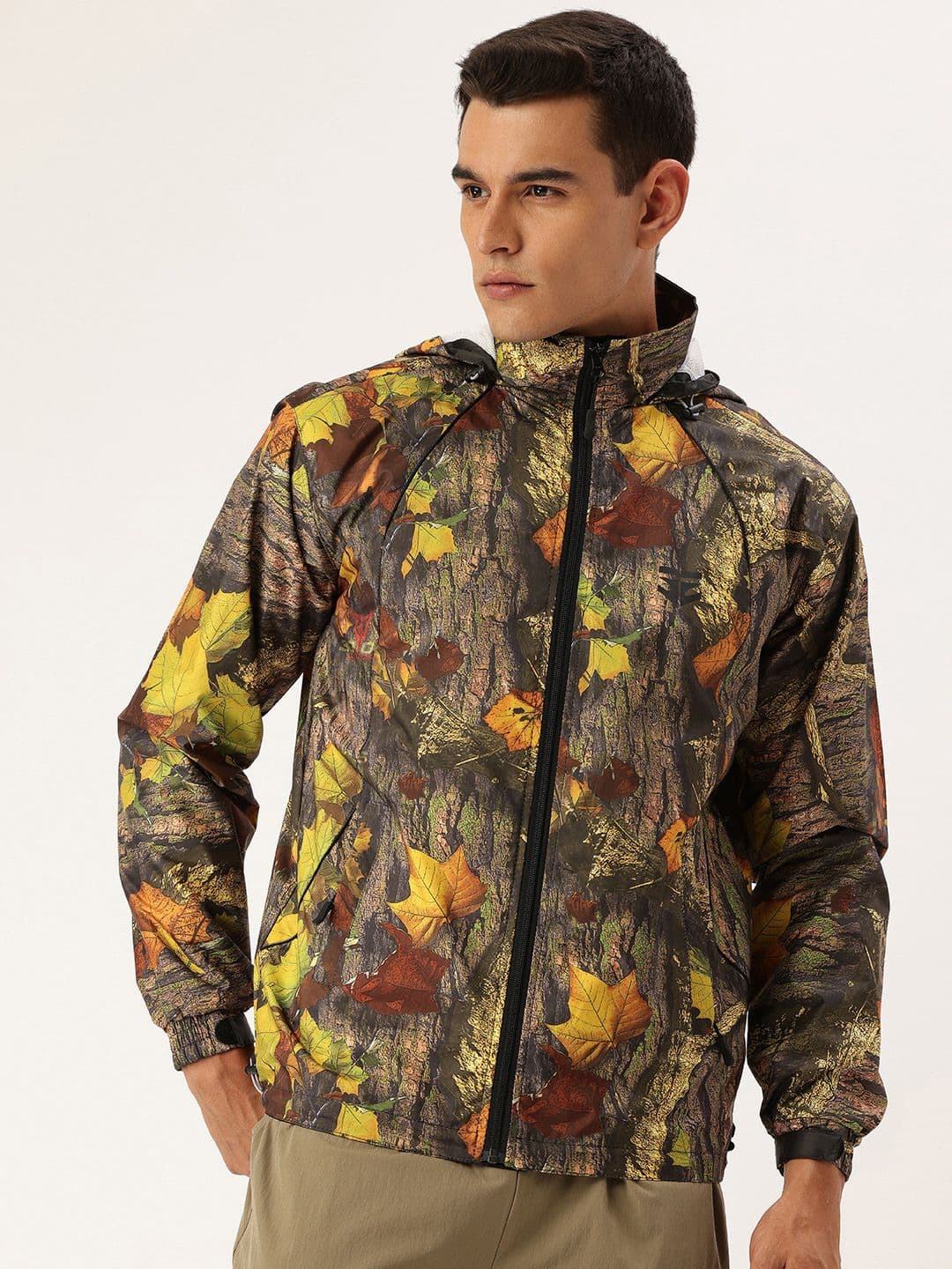 FIFTY TWO Printed Hooded Rain Jacket - view 1