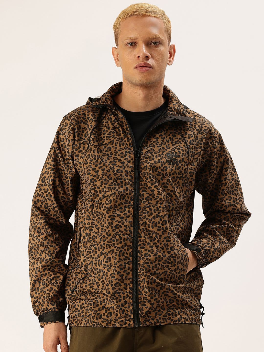 FIFTY TWO Animal Skin Printed Hooded Rain Jacket - view 1