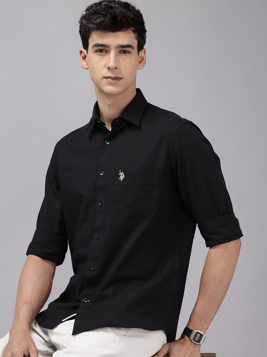 U.S. Polo Assn. Tailored Fit Pure Cotton Casual Shirt - view 1