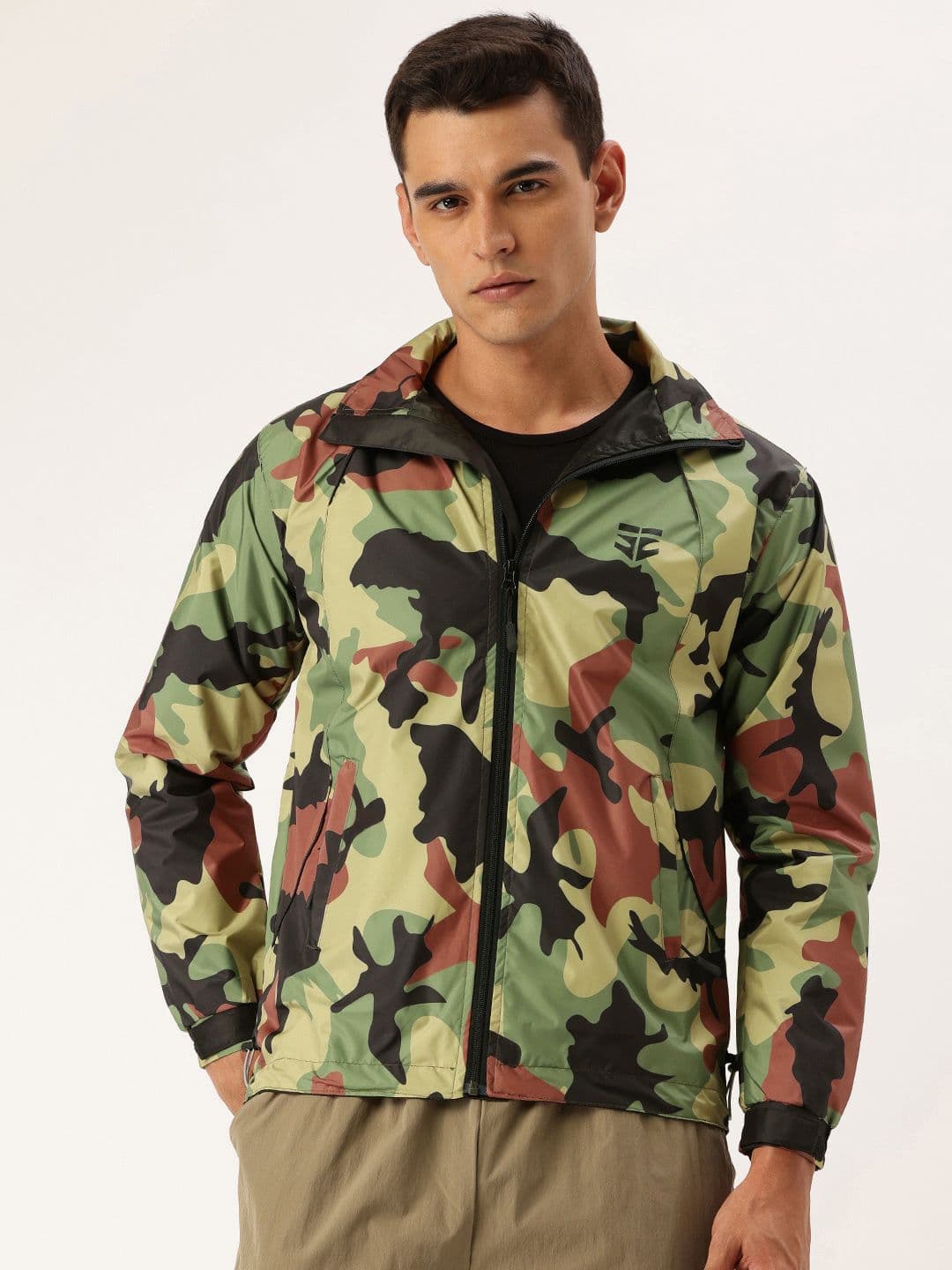 FIFTY TWO Printed Hooded Rain Jacket - view 1