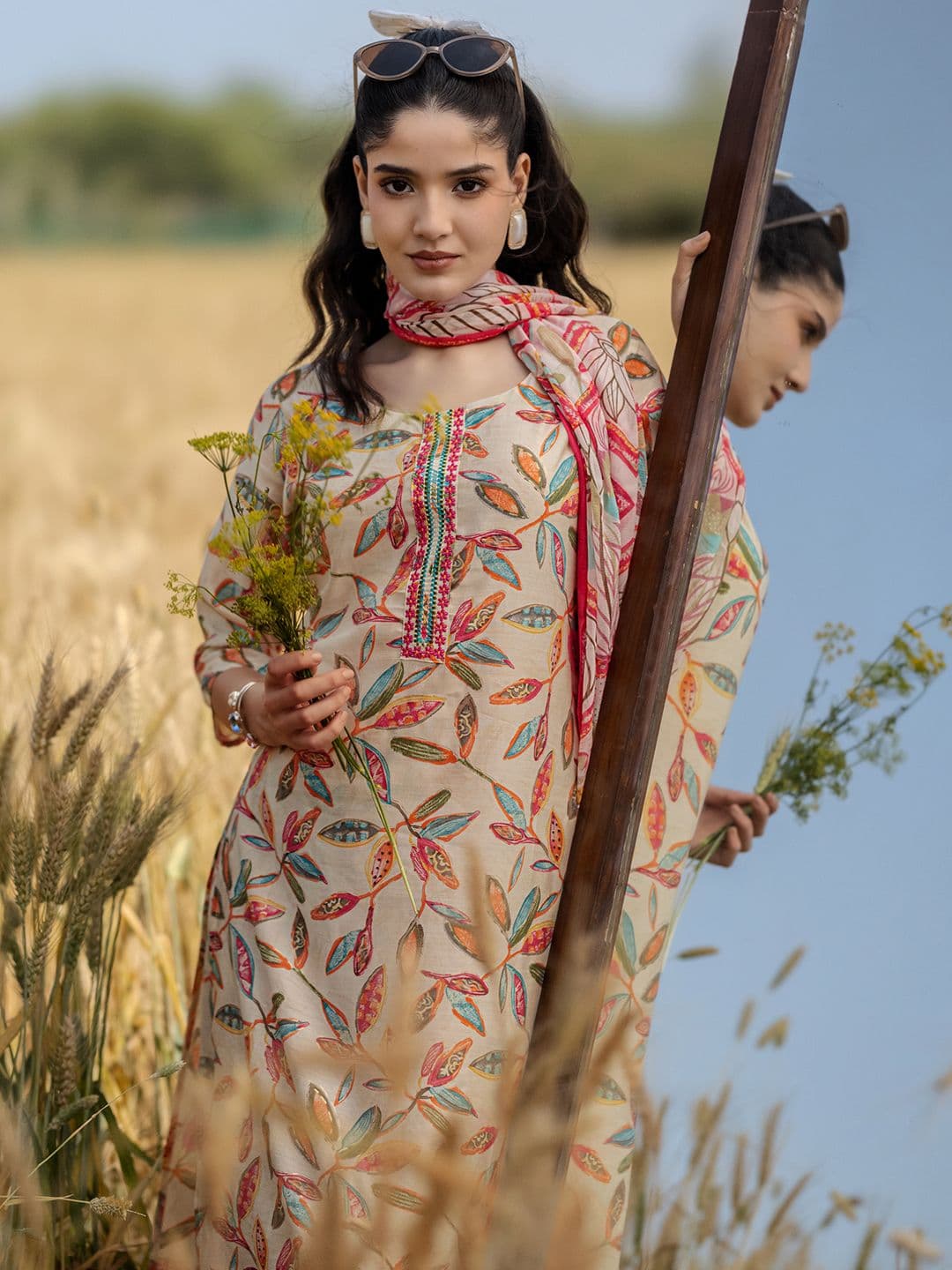 Libas Women Floral Printed Kurta with Palazzos & Dupatta - view 1