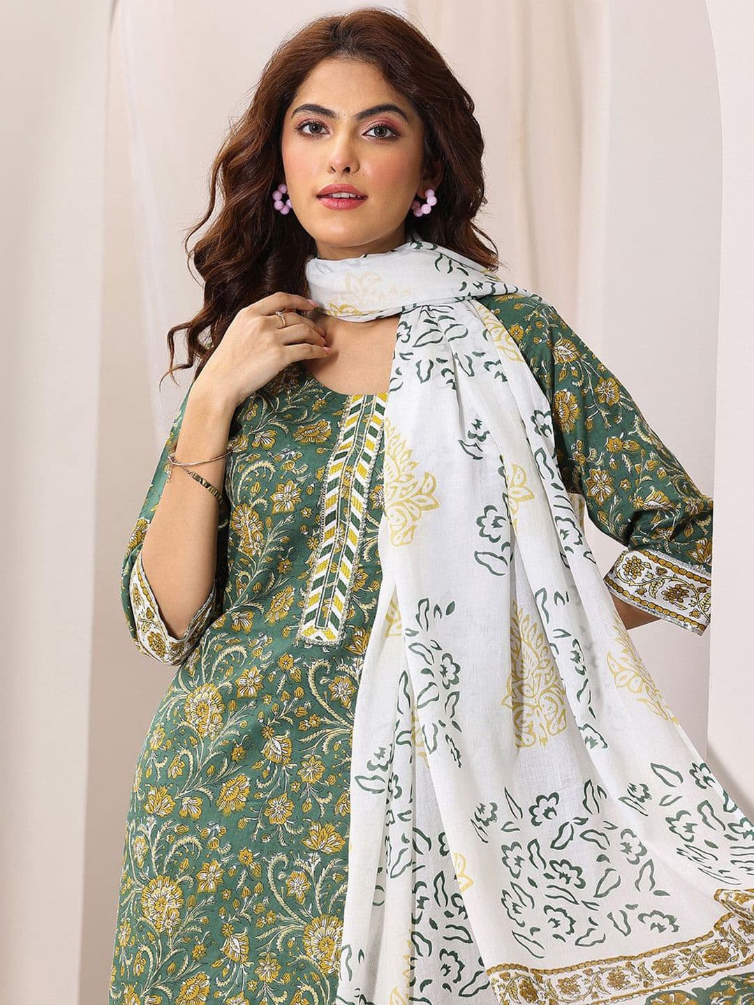 Libas Women Floral Printed Kurta with Salwar & Dupatta - view 1