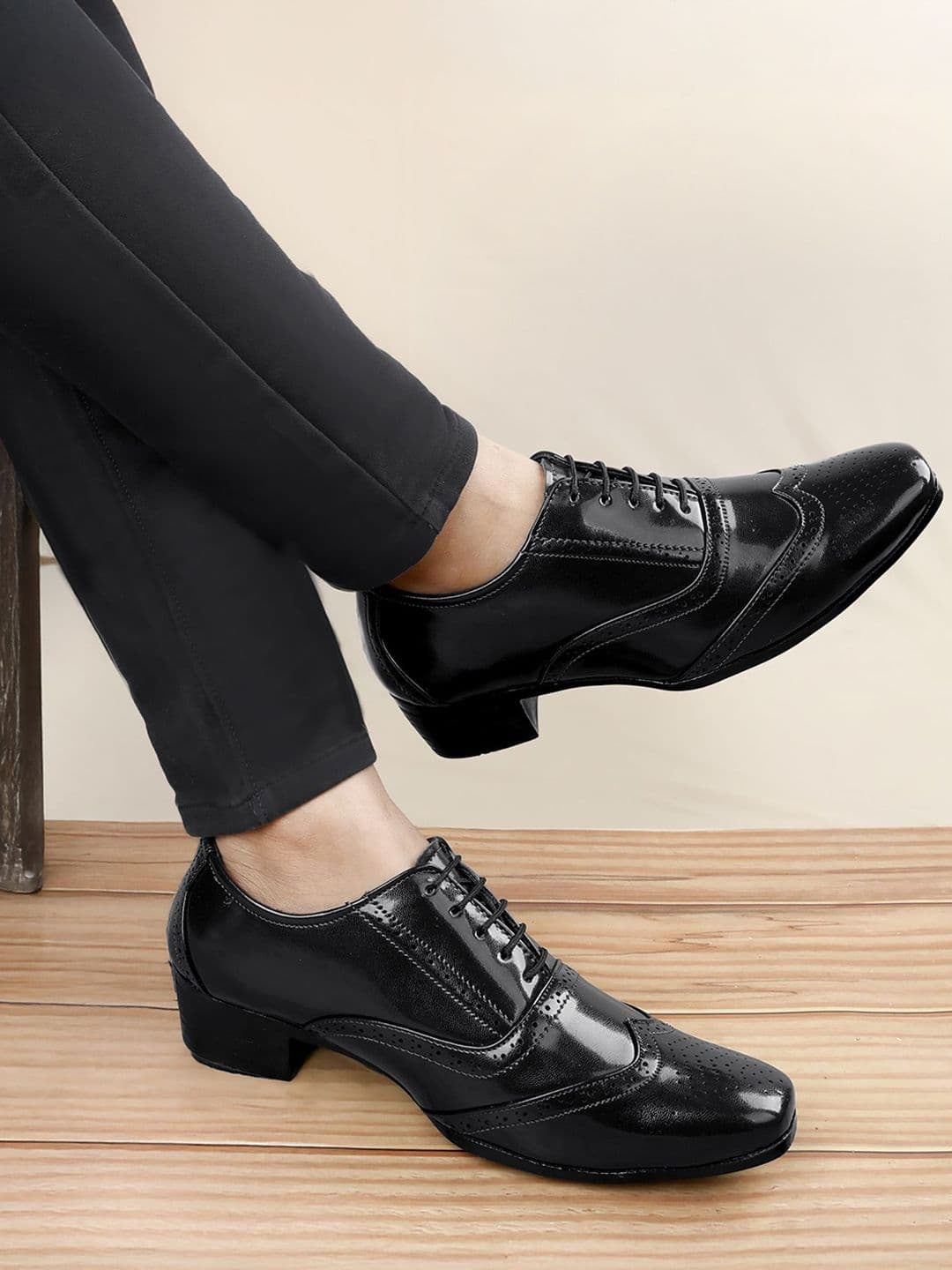 Bxxy Men 2 Inch Heel Height Increasing Formal Full Brogue Oxford Lace-up Shoe - view 1
