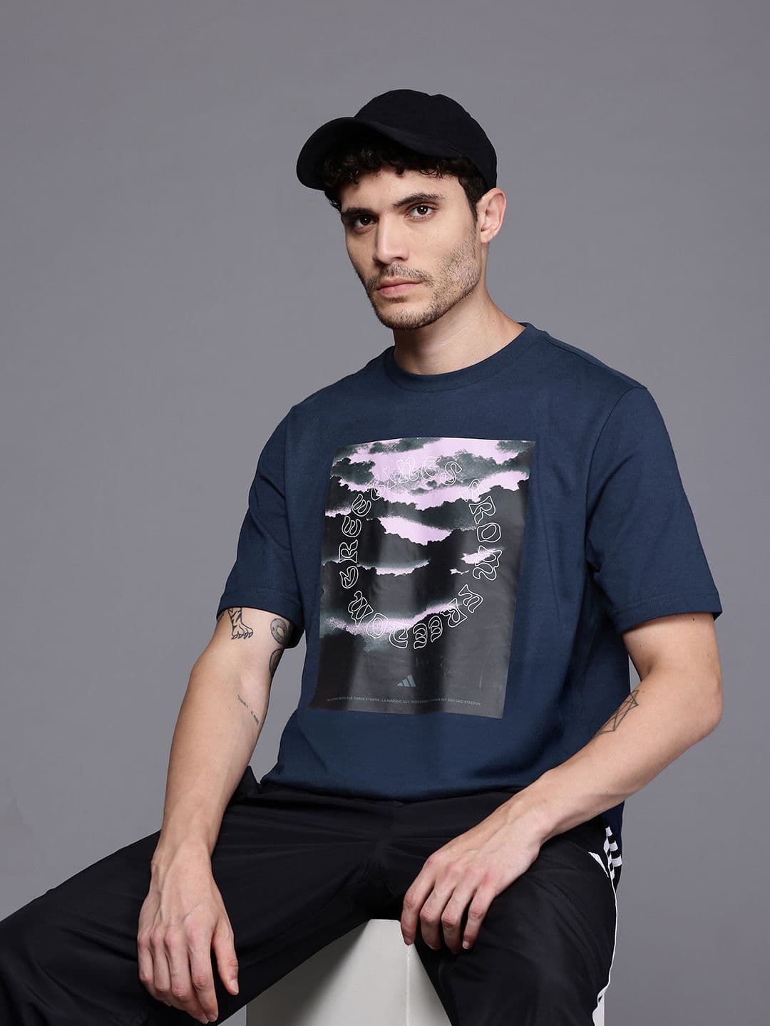 ADIDAS Men Printed Pure Cotton T-shirt - view 1