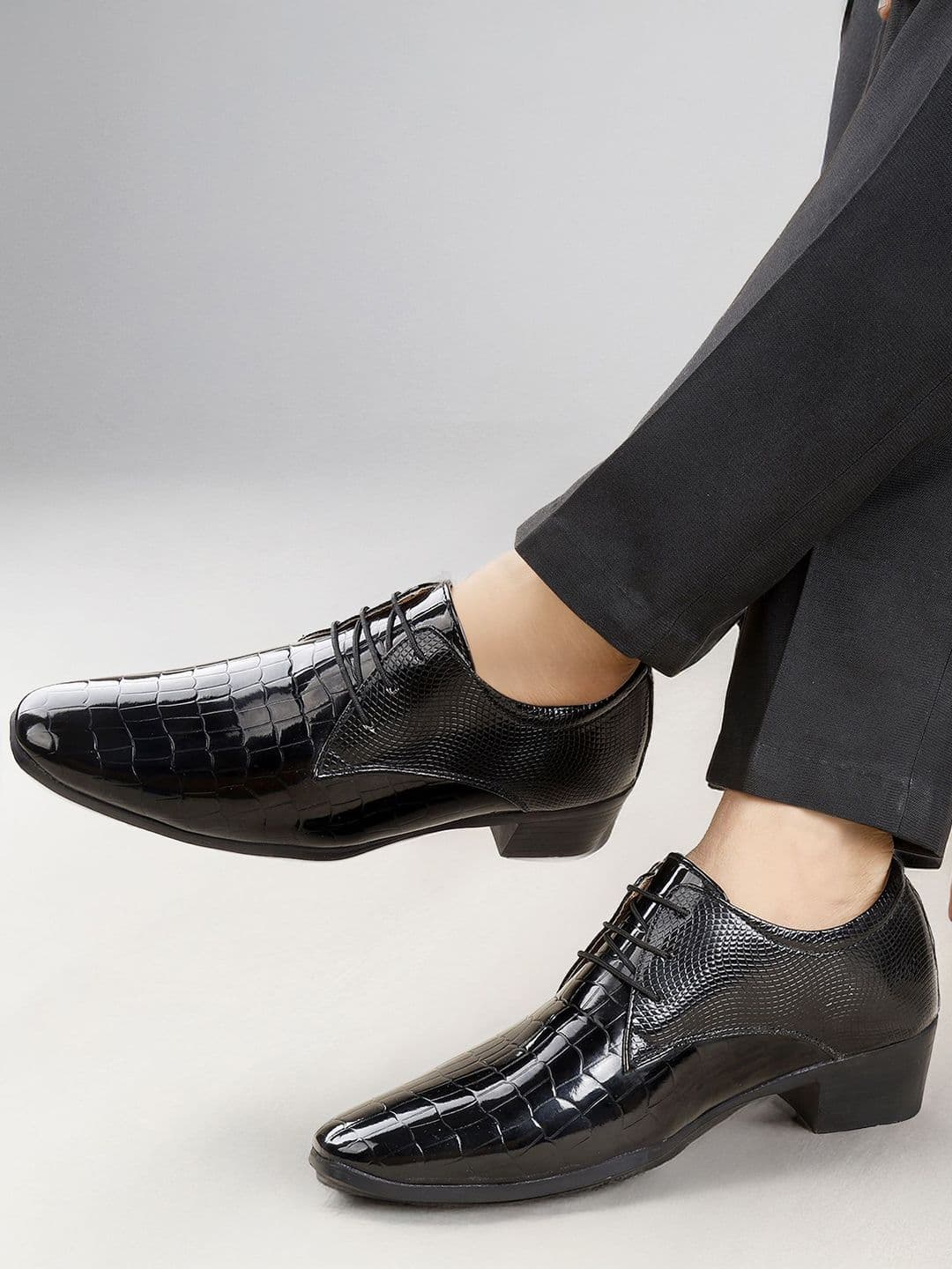 Bxxy Men 2 Inch Heel Height Increasing Formal Derby Lace-up Party Shoes - view 1