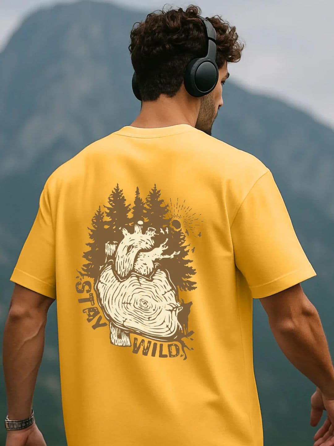 NOBERO Men Graphic Printed Oversized Pure Cotton T-shirt - view 1
