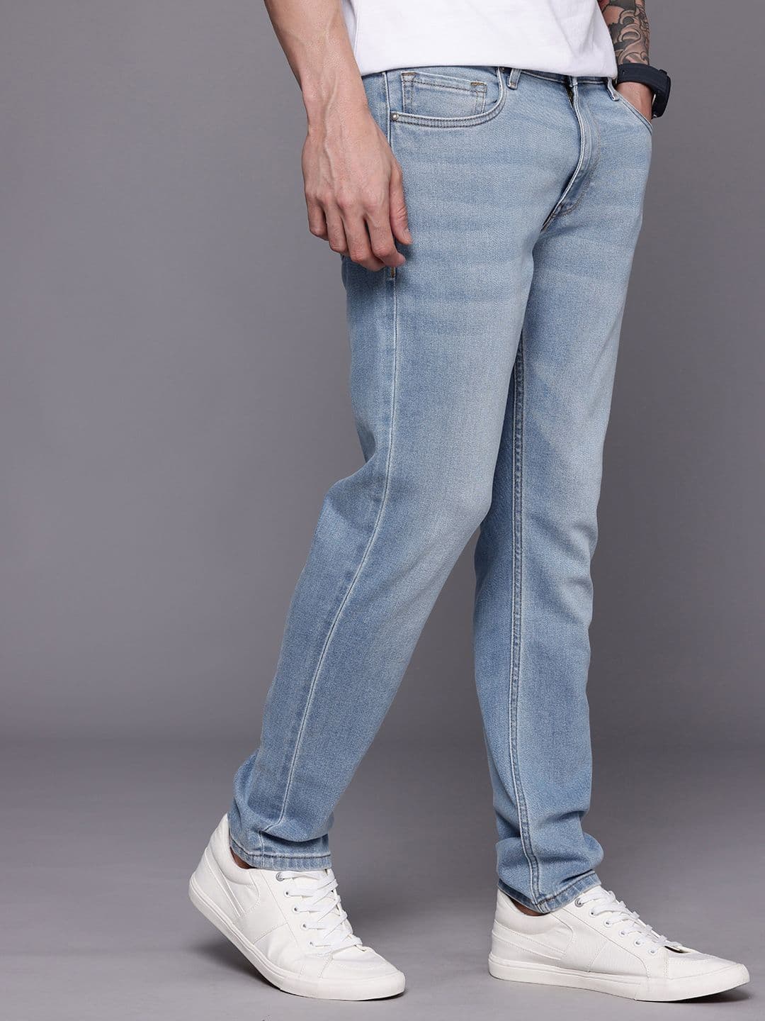 Louis Philippe Jeans Louis Philippe Men Smart Fit Stretchable Mid Rise Ice Wash Jeans - view 1