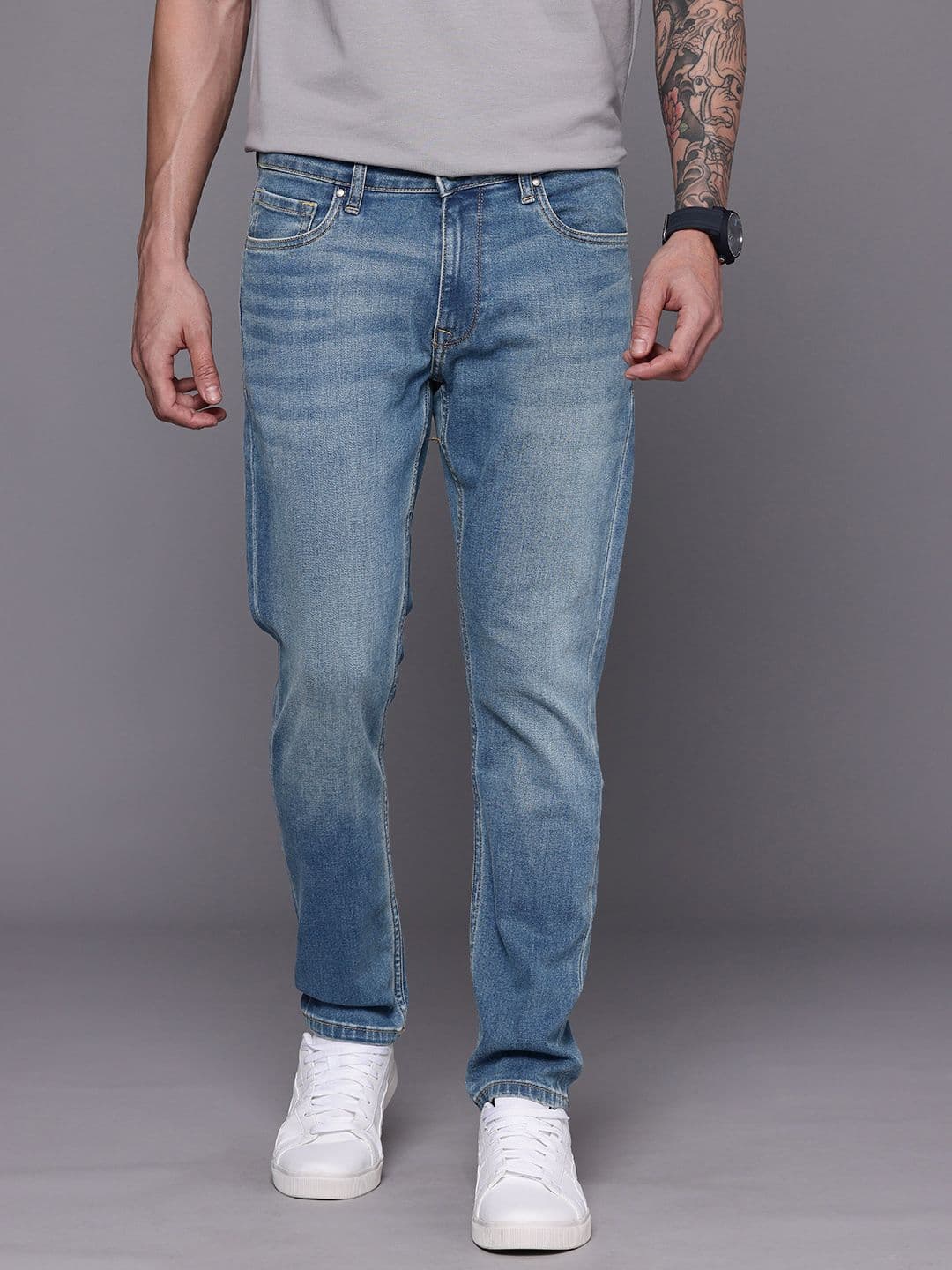 Louis Philippe Jeans Louis Philippe Men Smart Fit Stretchable Mid Rise Superstrong Wash Jeans - view 1