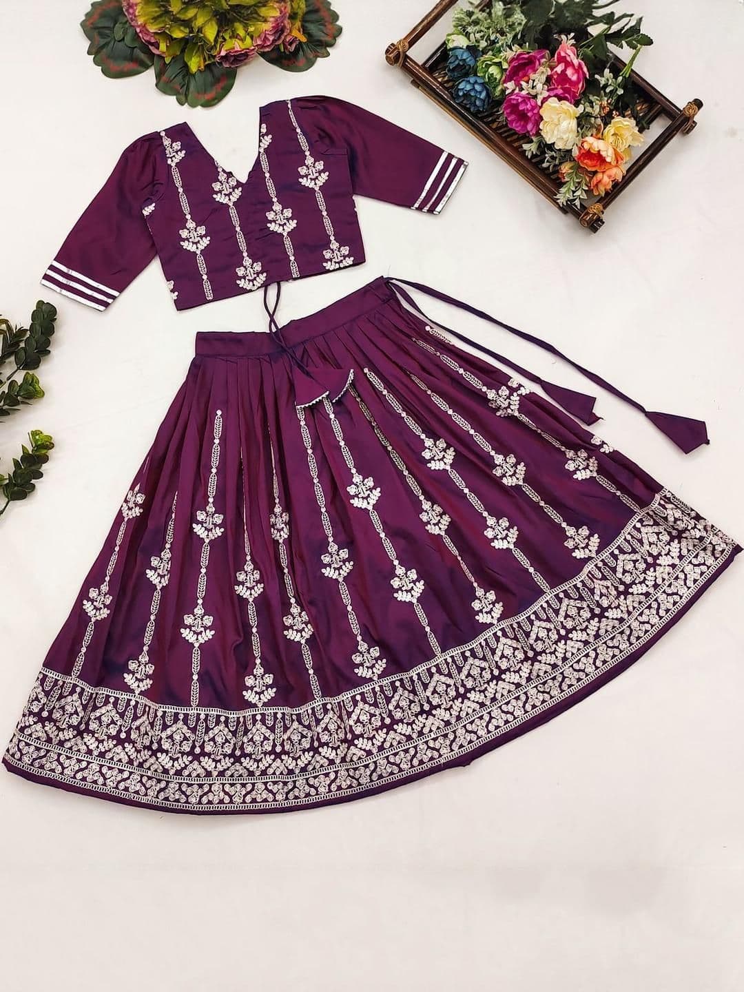 Shoryam Fashion Girls Art Silk Ready to Wear Lehenga Choli - view 1