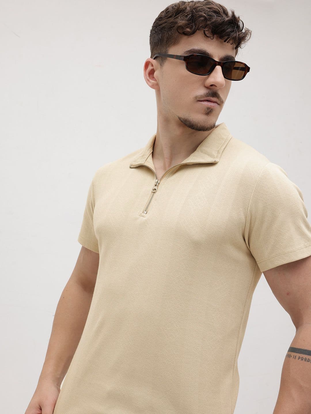The Roadster Lifestyle Co. Men Striped Polo Collar T-shirt - view 1