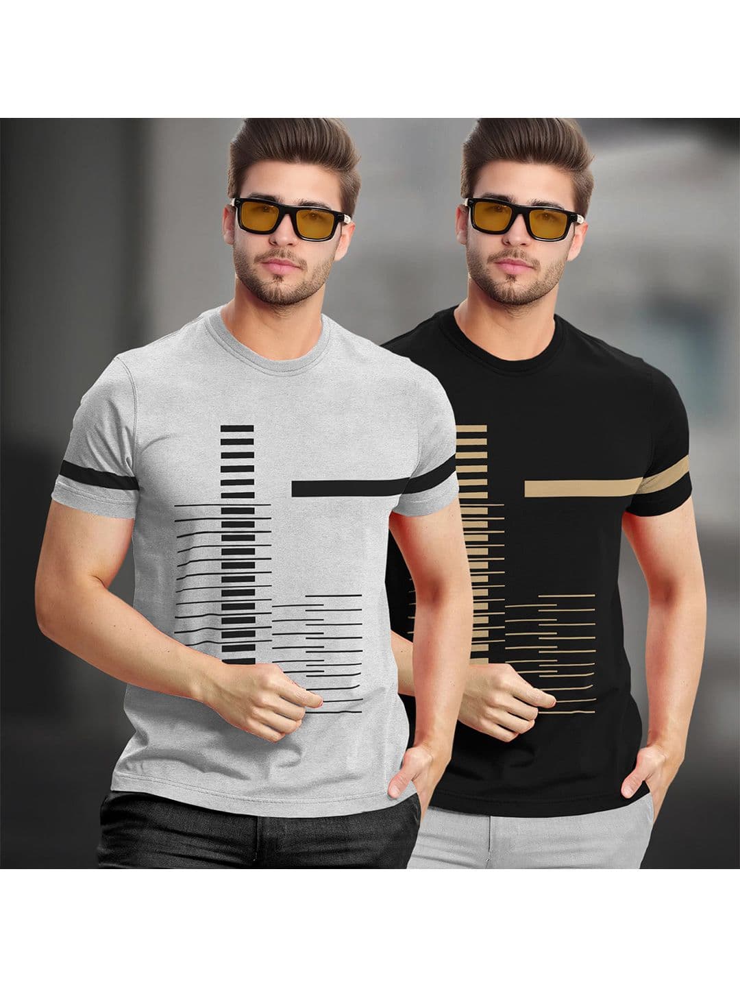 TRIPR Men Pack of 2 Regular Fit Cotton T-shirt - view 1