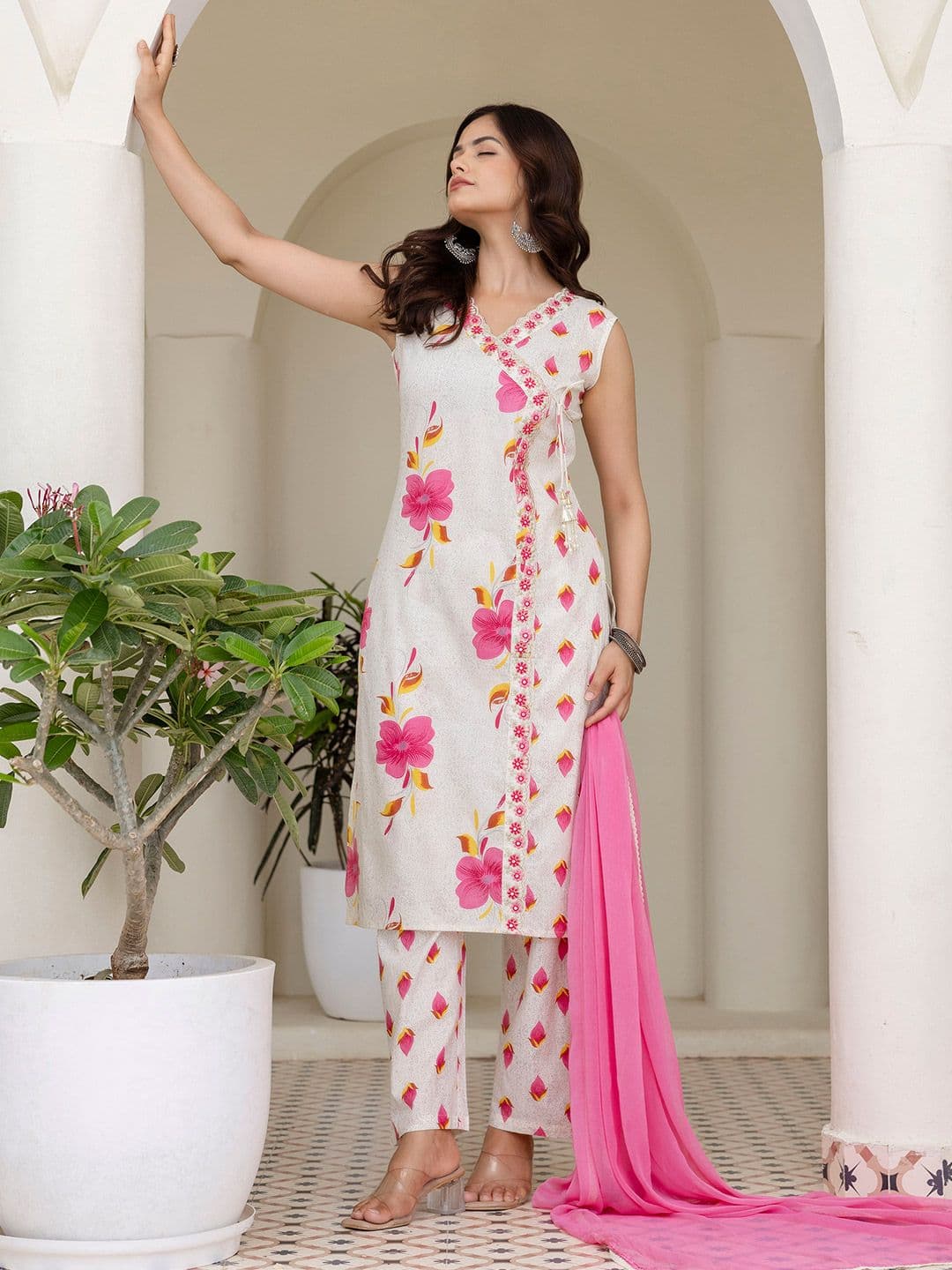 Anouk Rustic Women Floral Printed Cotton Kurta with Palazzos & Dupatta - view 1