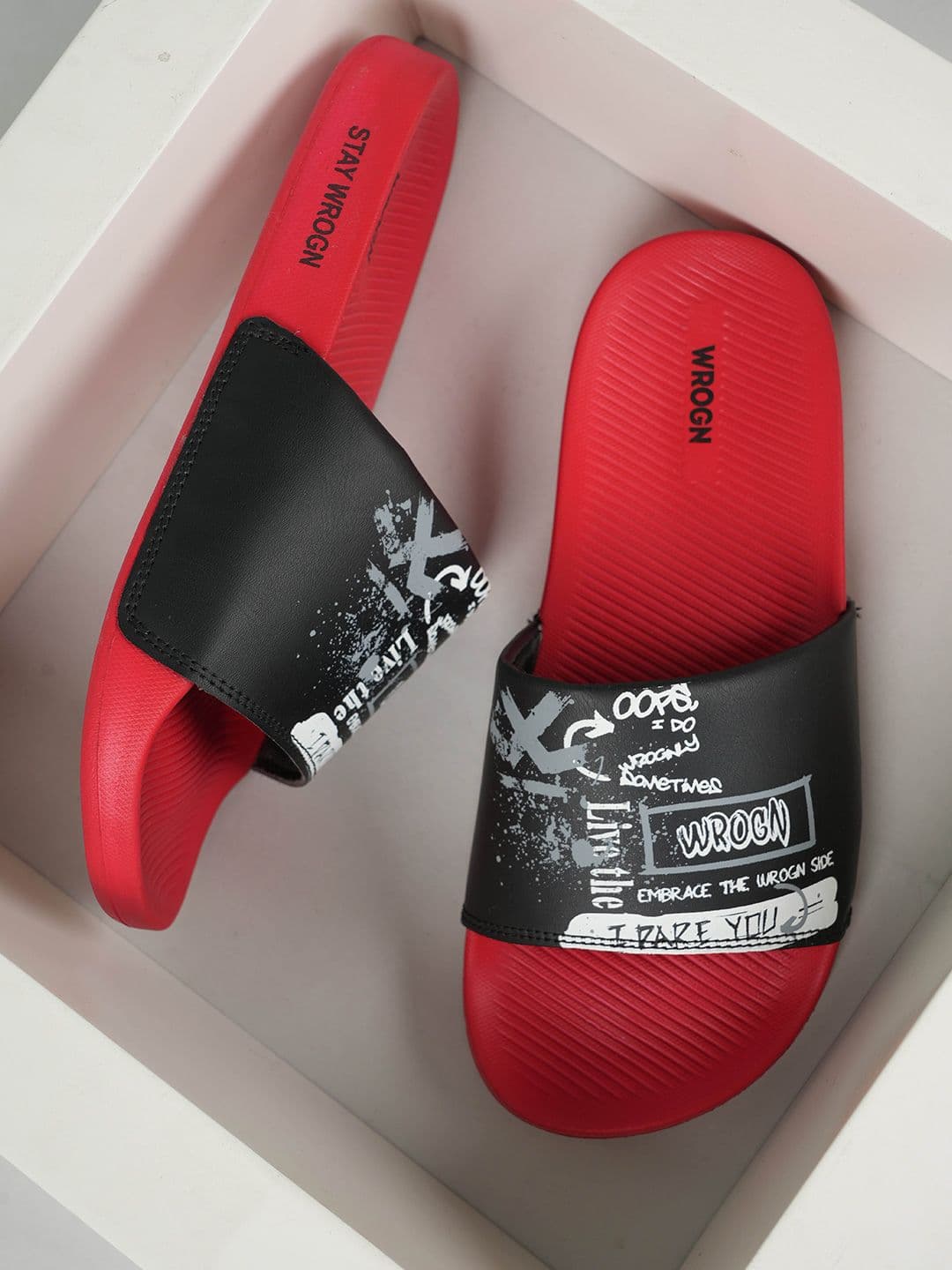 WROGN Men Printed Sliders Flip Flops - view 1