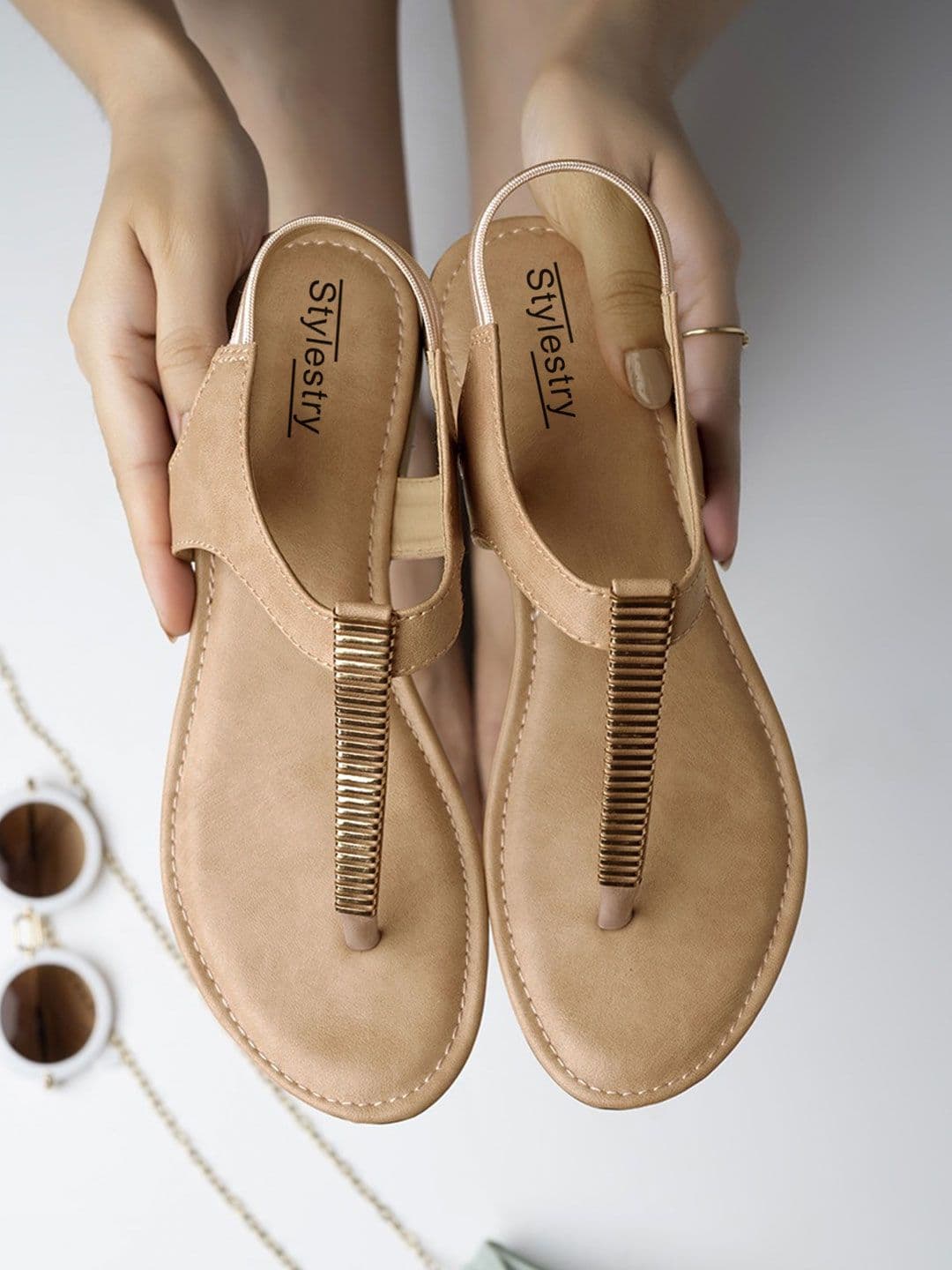 Stylestry Girls Open Toe Flats - view 1