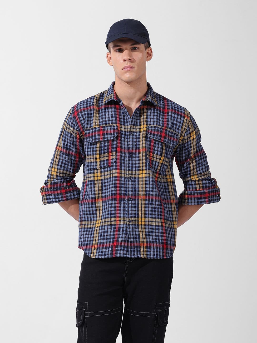 The Indian Garage Co Men Relaxed Fit Striped Double Flap Casual Shirt - view 1