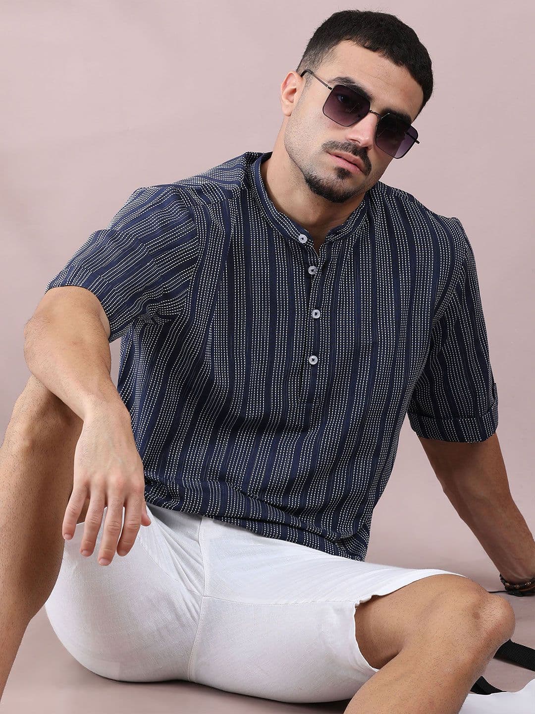 FILORI STUDIO Men Striped Printed Kurta - view 1