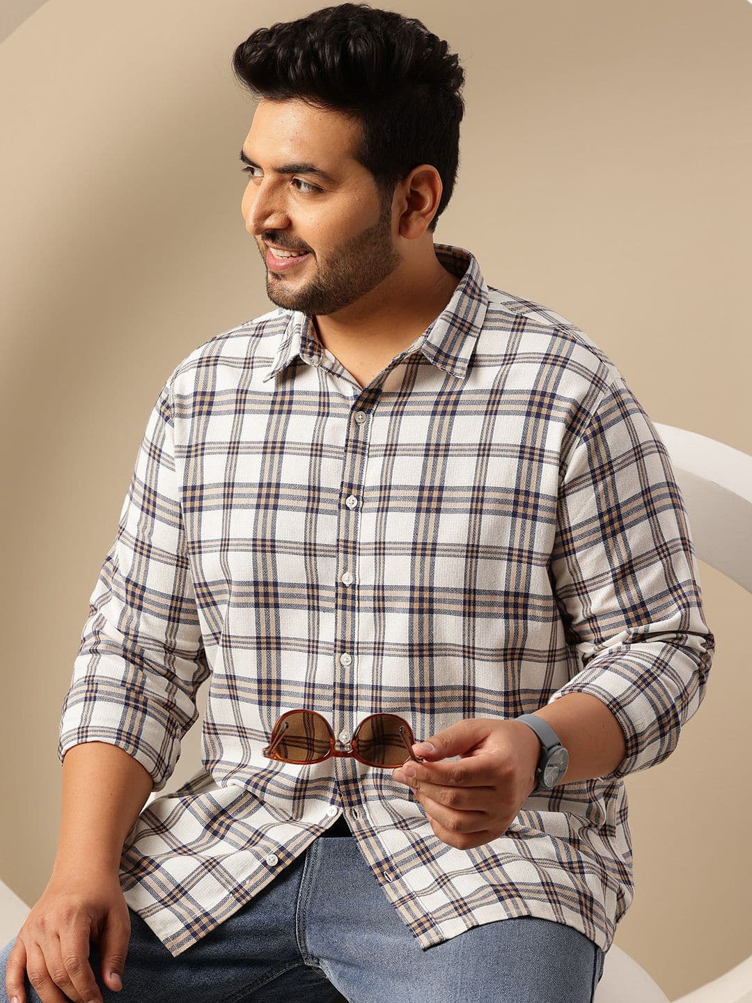 Sztori Men Plus Size Checked Casual Shirt - view 1