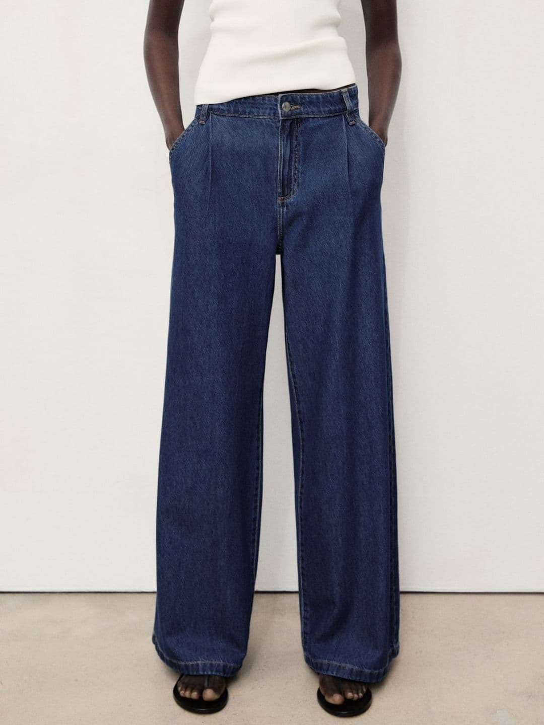 MANGO Women Wide Leg Mid-Rise Jeans - view 1