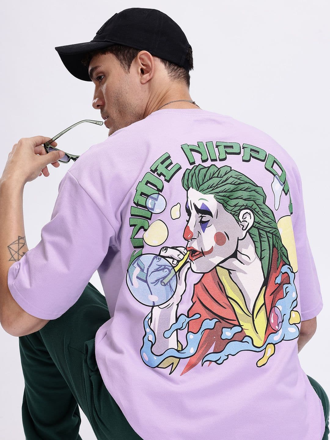 Kook N Keech Anime Nippon Printed Drop-Shoulder Sleeves Oversized T-shirt