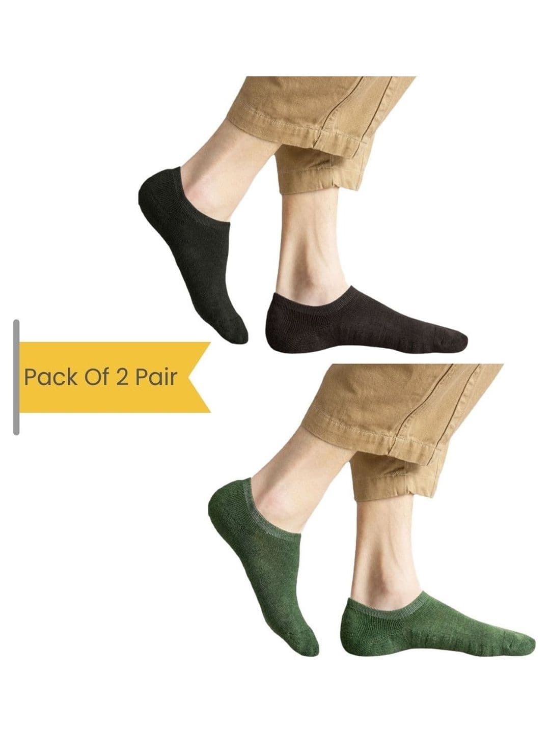NESKA MODA Unisex Set Of 2 Shoe Liners Cotton Socks - view 1
