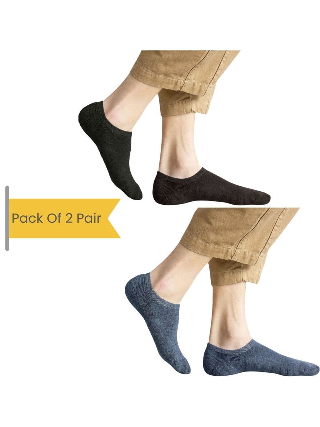 NESKA MODA Unisex Set Of 2 Shoe Liners Cotton Socks - view 1