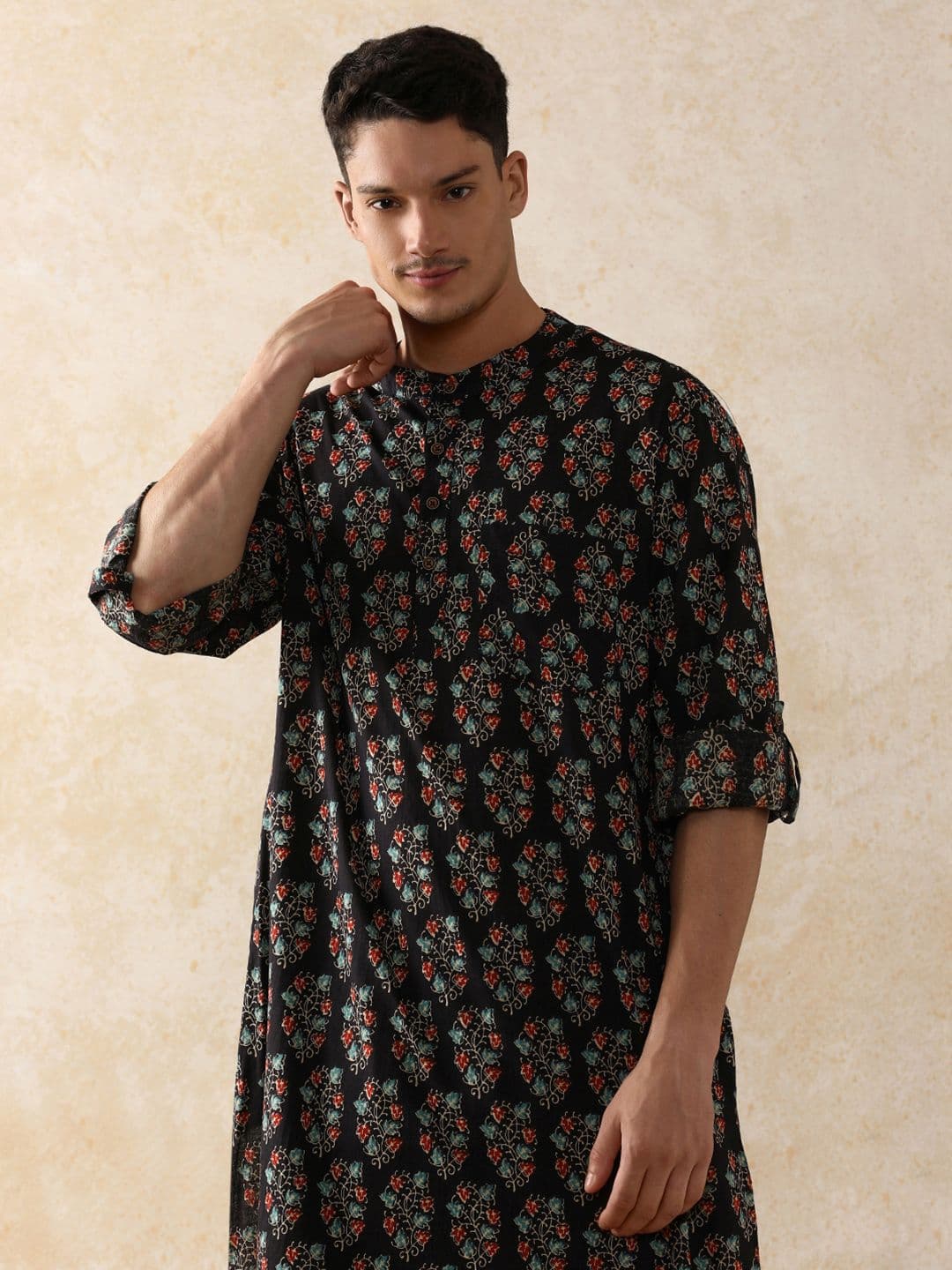 Moara Floral Printed Straight Pure Cotton Long Kurta - view 1
