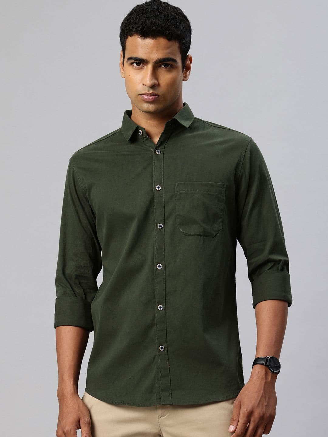Majestic Man Solid Slim Fit Casual Shirt - view 1