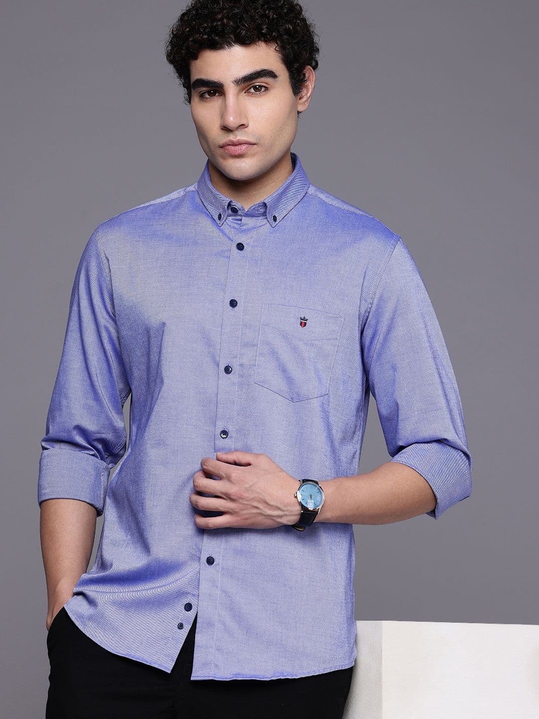 Louis Philippe Sport Louis Philippe Men Slim Fit Oxford Natural Stretch Full Sleeve Casual Shirt - view 1
