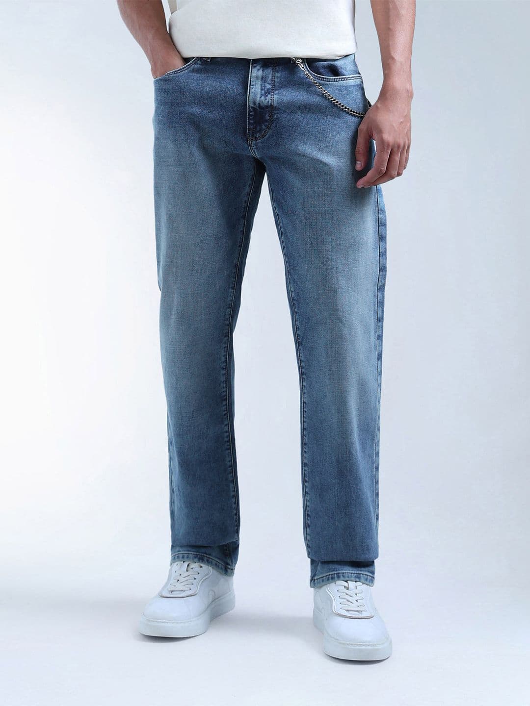 Flying Machine Men Regular Fit Mid-Rise Clean Look Light Fade Stretchable Jeans - view 1