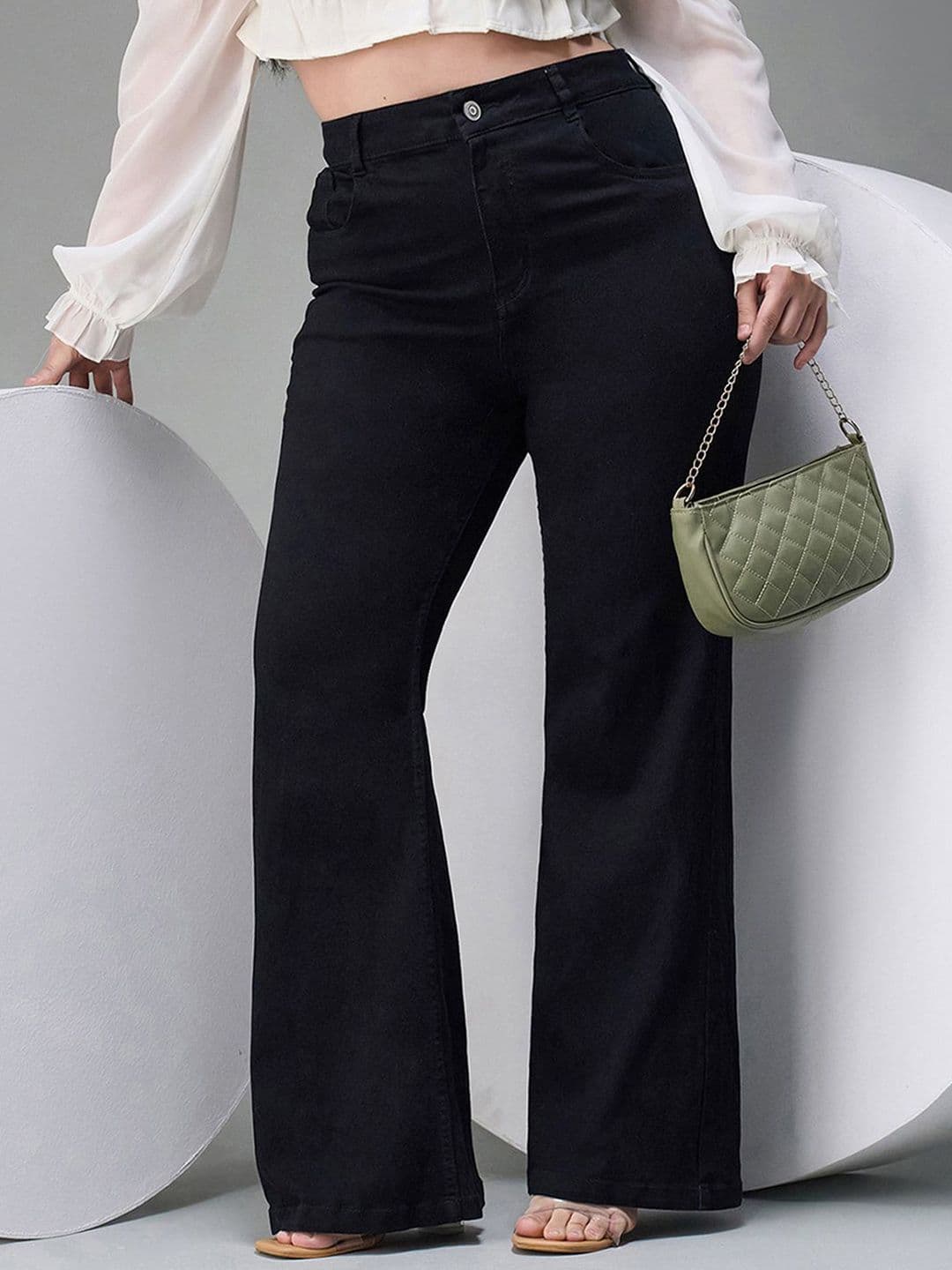 Miss Chase A+ Plus Size Women Bootcut High rise Clean look Regular Stretchable Denim Jeans - view 1