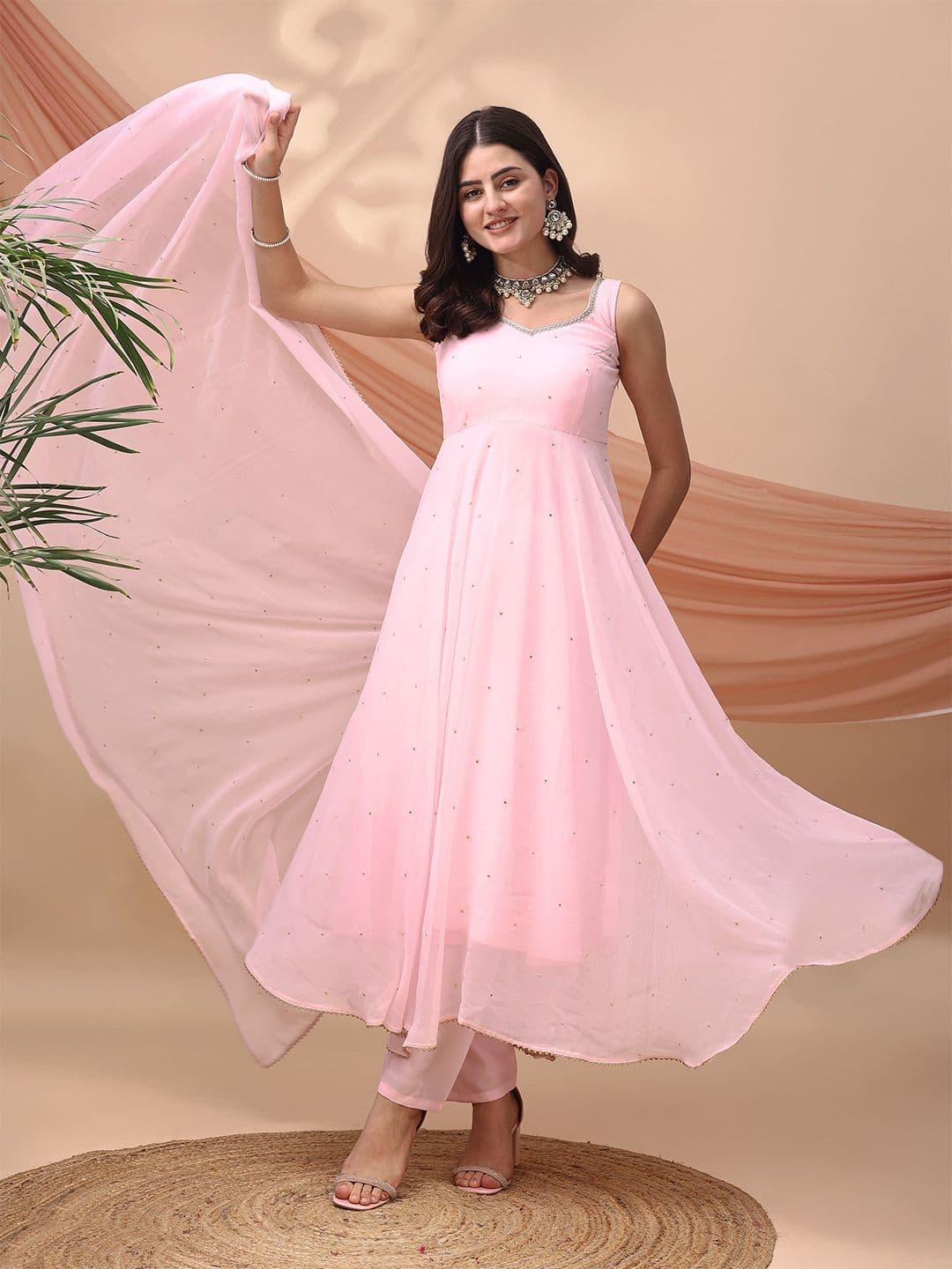 Anouk Rustic Women Sequinned Empire Kurta with Trousers & Dupatta - view 1