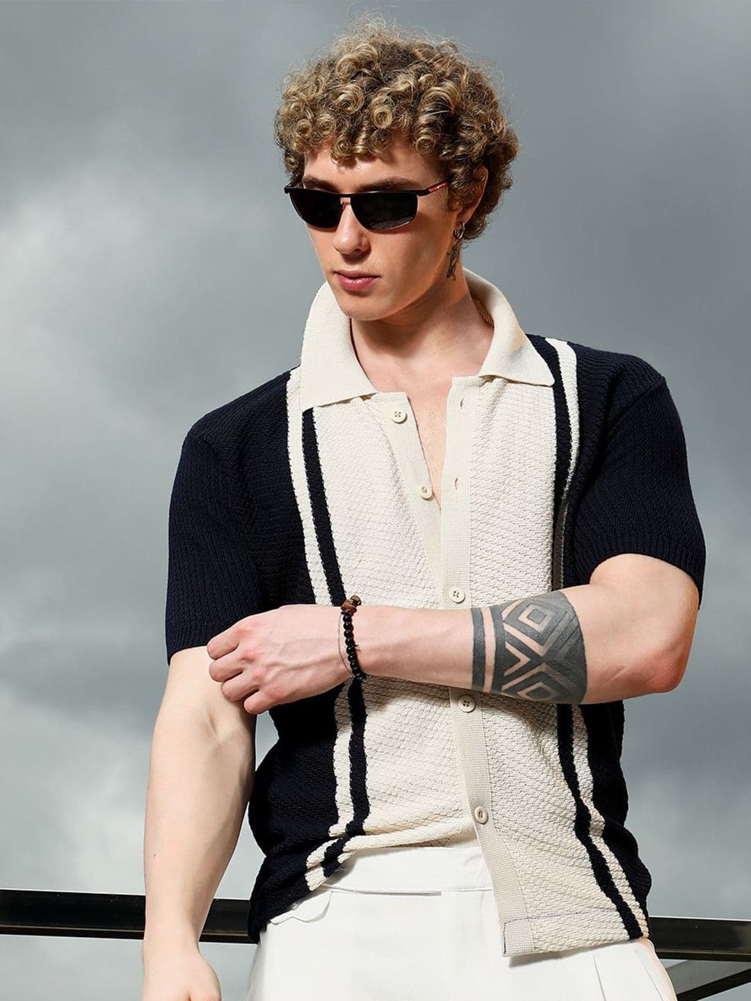 CAHOOT Textured Multi Stripes Cotton Casual Shirt - view 1