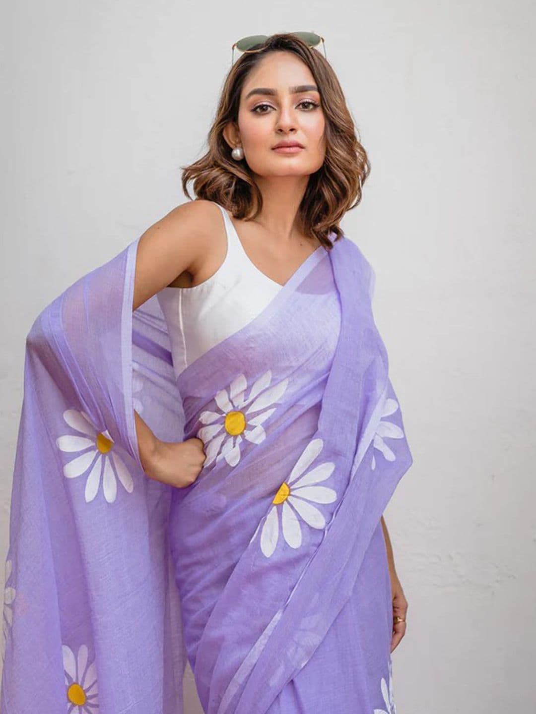 VILLAGIUS Floral Pure Cotton Ready to Wear Saree - view 1