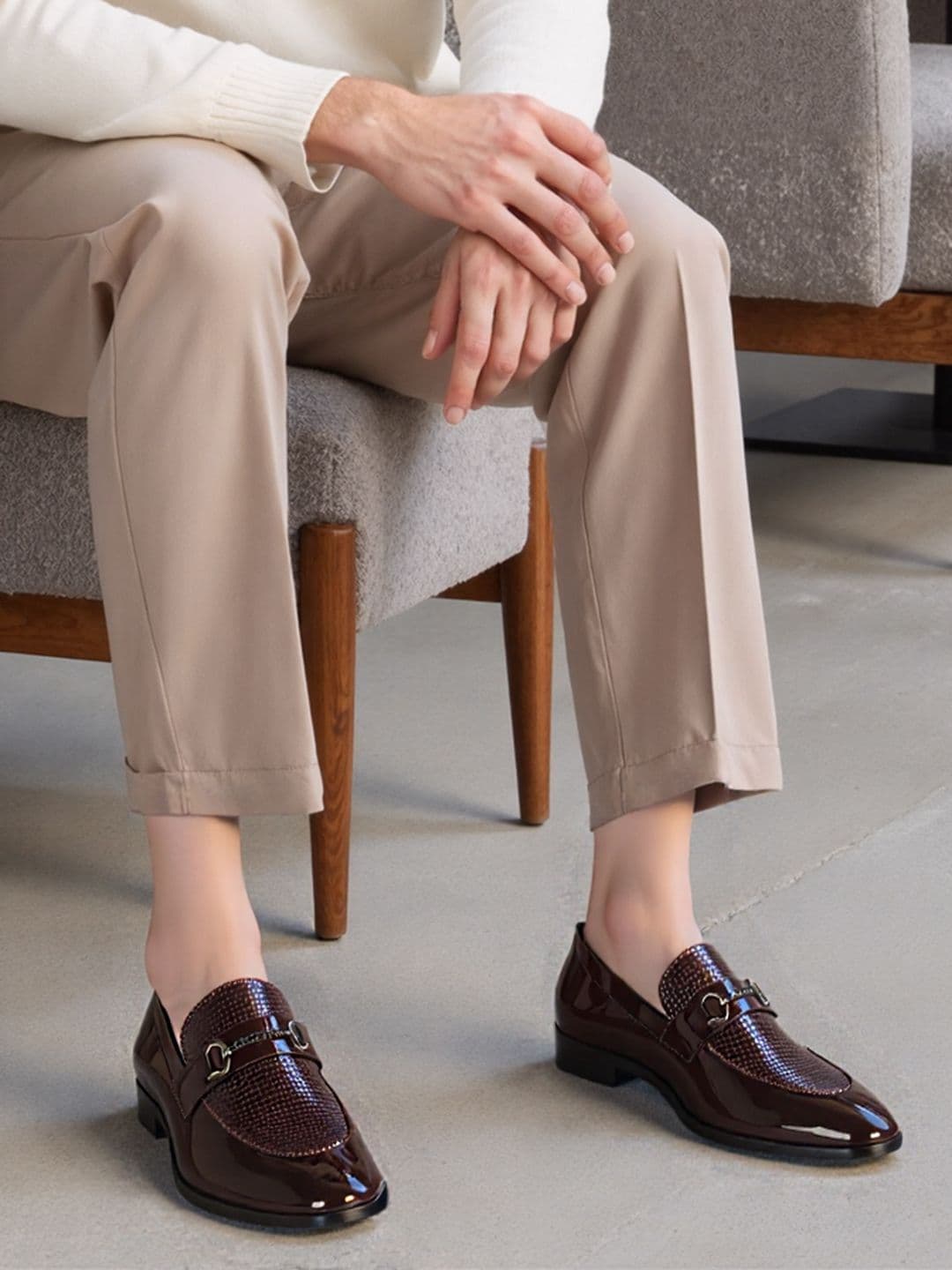 Carlton London Men Textured Formal Loafers - view 1