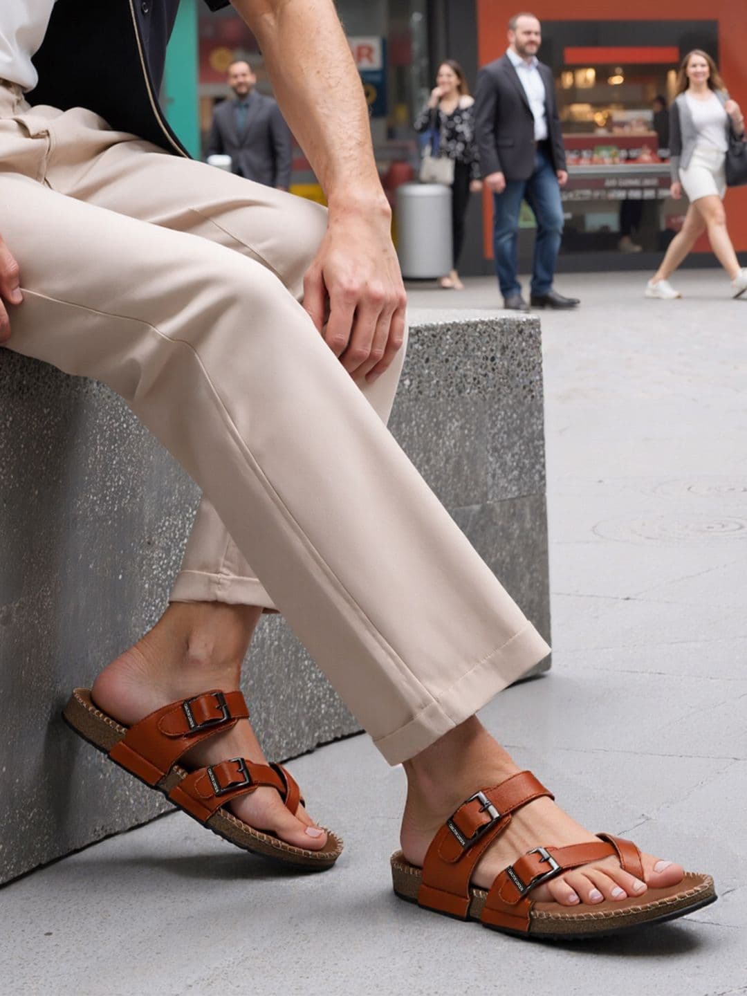 Carlton London Men Comfort Sandals With Buckle - view 1
