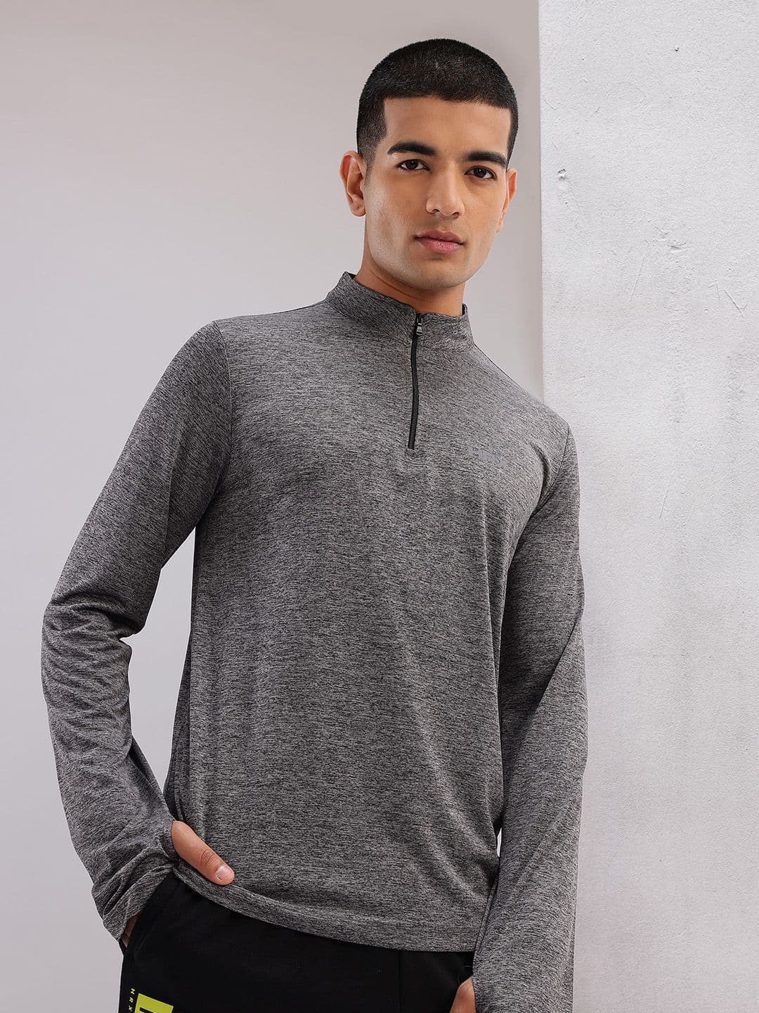 HRX by Hrithik Roshan Mock Collar Thumb Hole Sleeves T-shirt - view 1