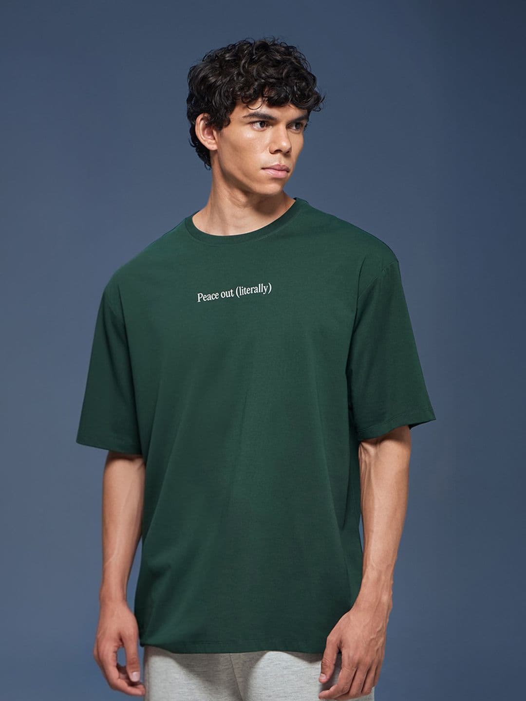 BOLDFIT Unisex Rapid-Dry Typography Printed Round Neck Oversized T-shirt - view 1