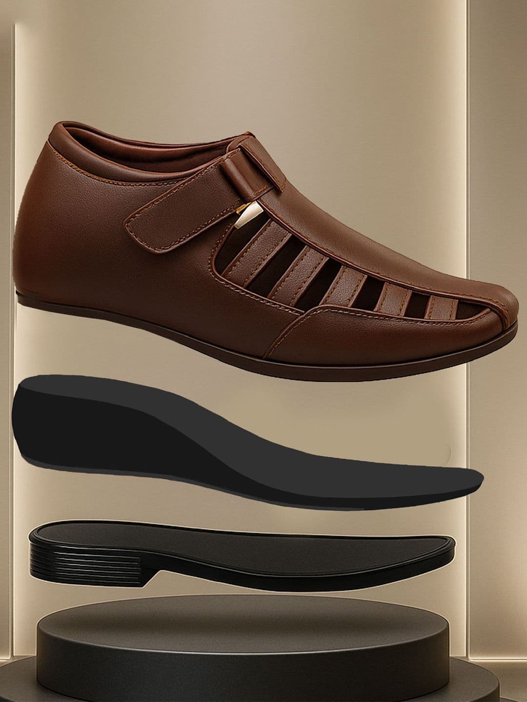 Bxxy Men Brown 7.62 cm Roman Style Hidden Height Increasing - view 1