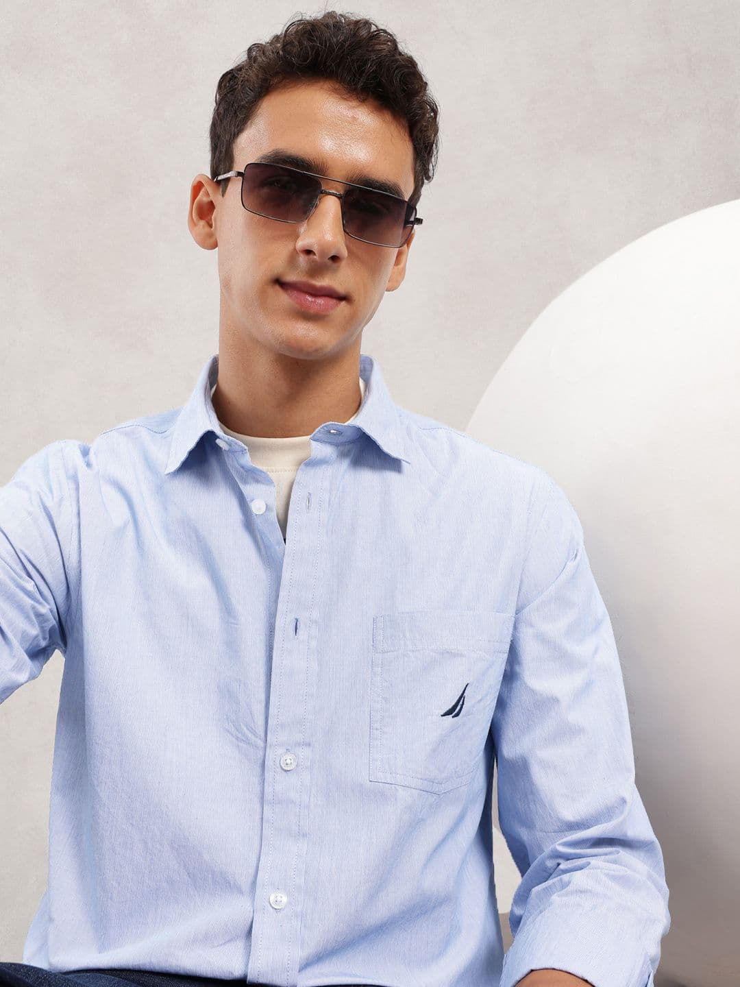 Nautica Men Premium Slim Fit Pure Cotton Casual Shirt - view 1