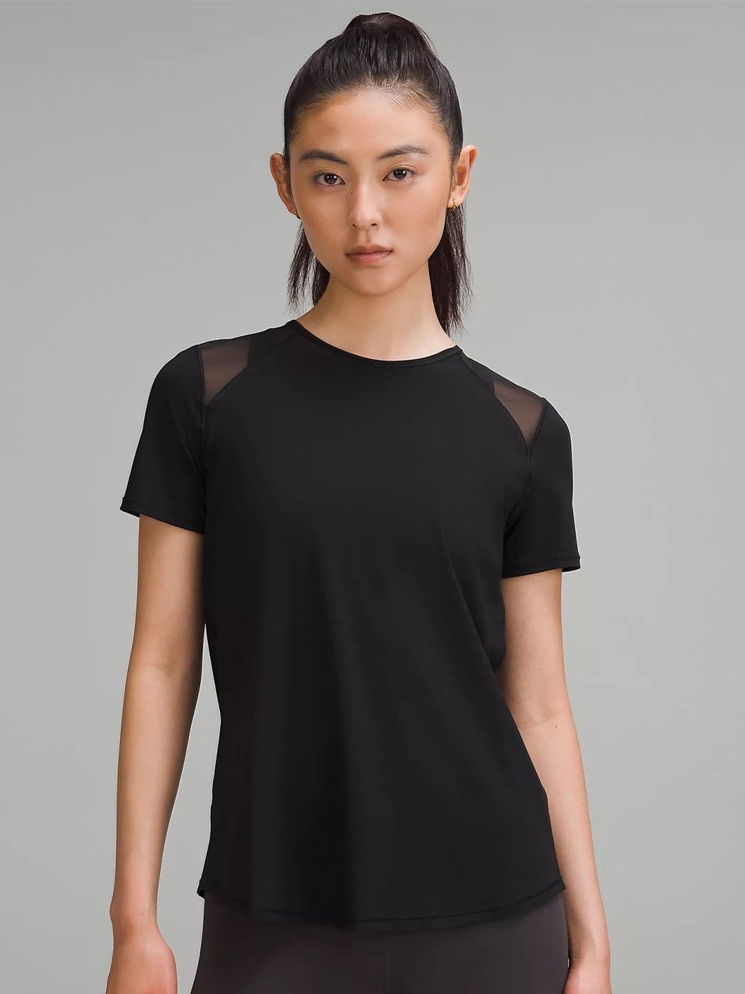 appulse Round Neck Shorts Sleeve Cotton Mesh Shoulder Sports Slim Fit T-shirt - view 1