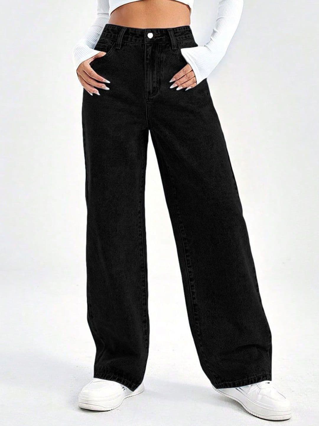 Mast & Harbour Women Wide Leg High-Rise Stretchable Cotton Jeans - view 1