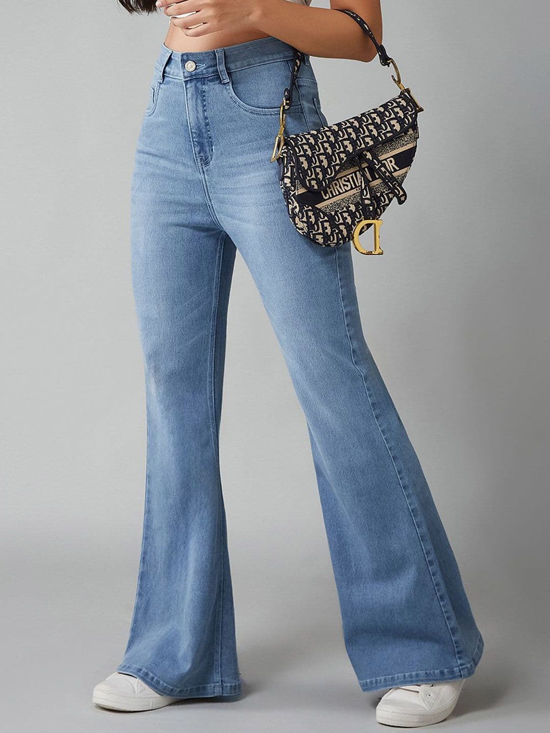 DOLCE CRUDO Women Bootcut High-Rise Heavy Fade Stretchable Jeans - view 1