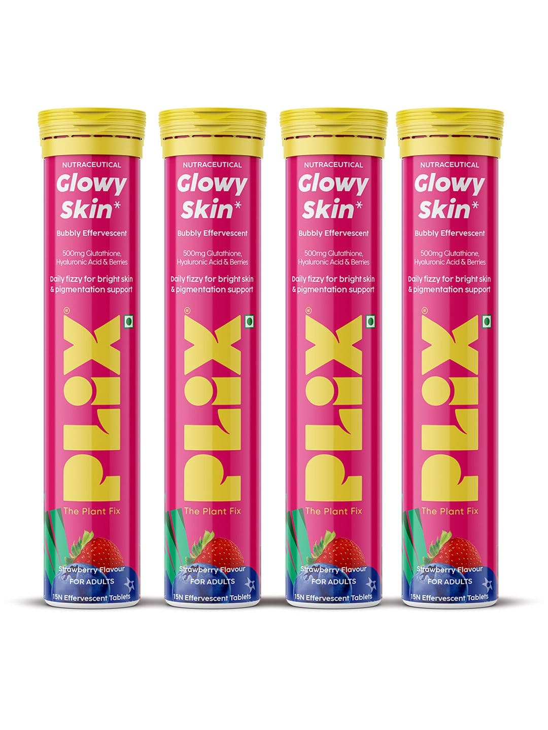 PLIX THE PLANT FIX Set Of 4 Glowy Skin Glutathione & Vitamin C, E -15 Tablets- Strawberry - view 1