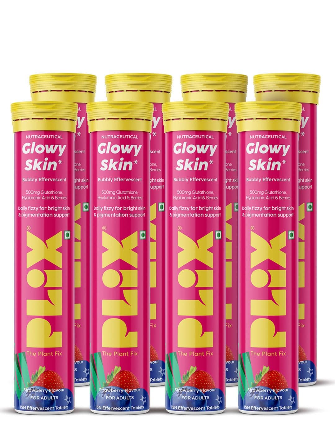 PLIX THE PLANT FIX Set Of 8 Glowy Skin Glutathione & Vitamin C, E -15 Tablets- Strawberry - view 1