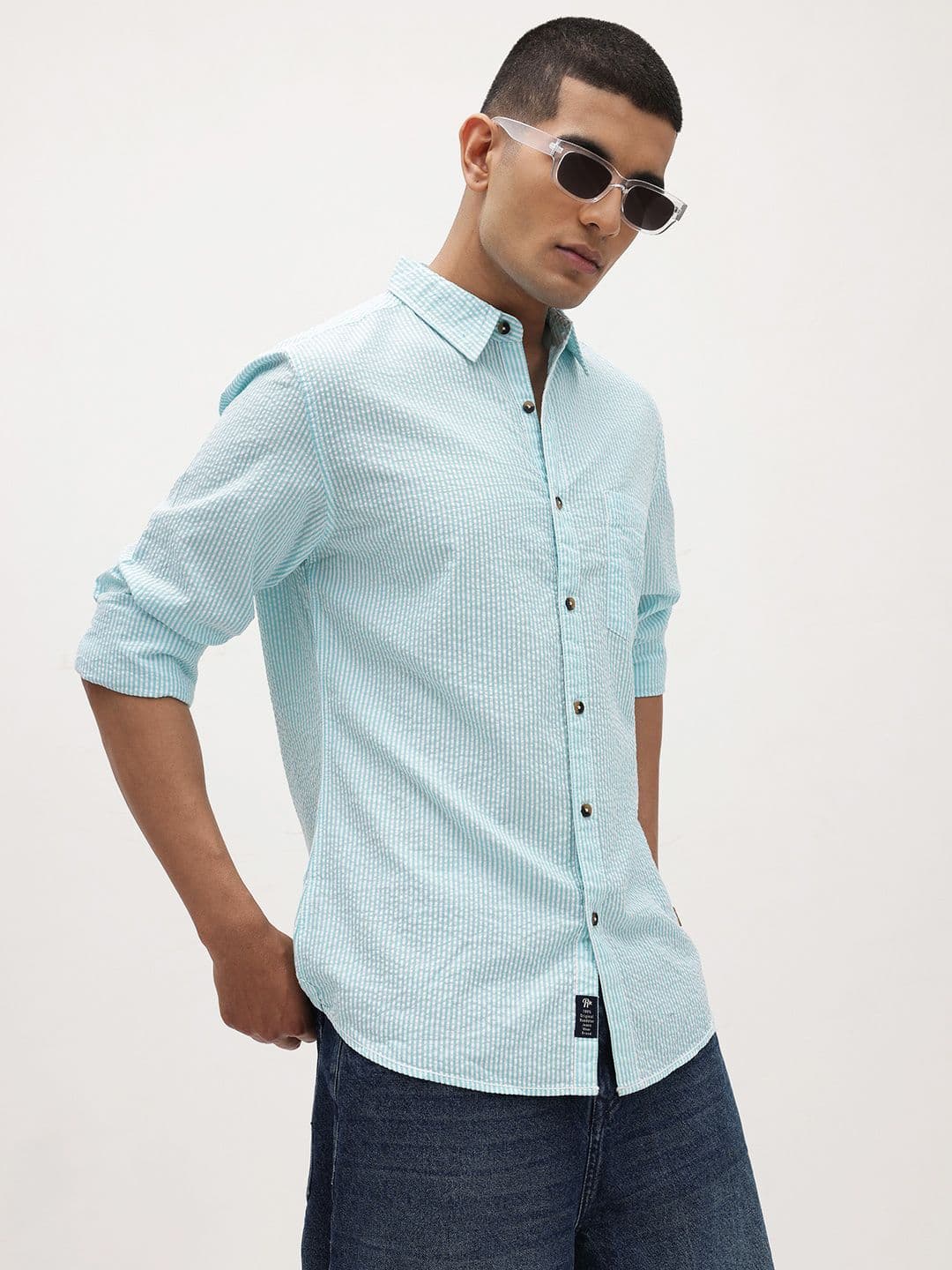 The Roadster Lifestyle Co. Men Striped Pure Cotton Casual Shirt - view 1