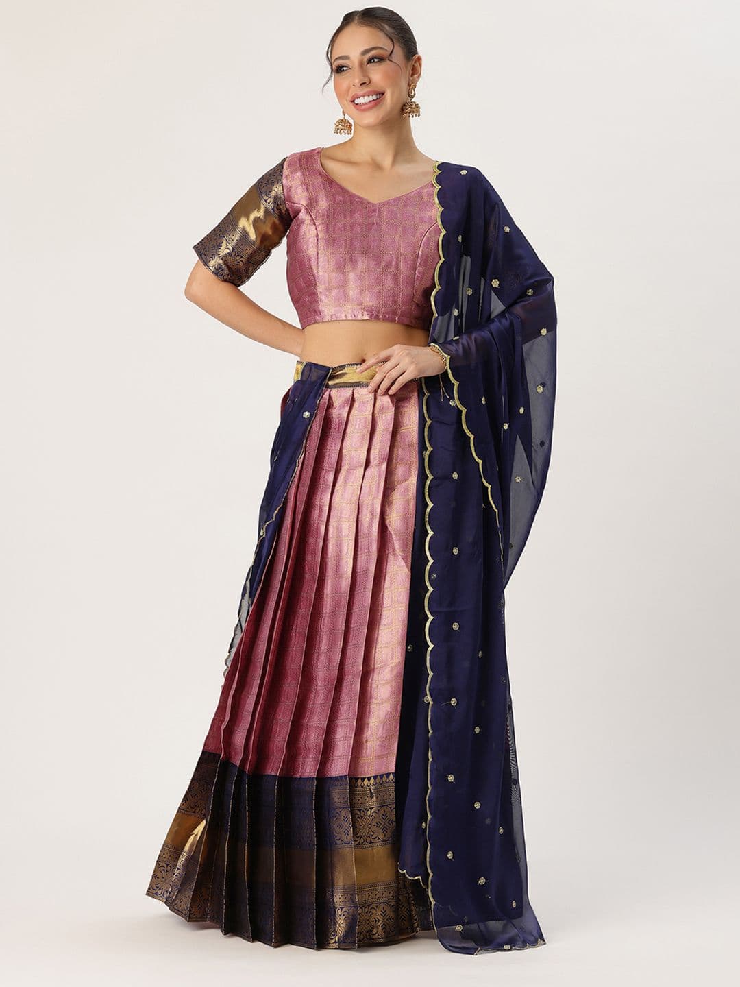 Fabcartz Unstitched Lehenga & Blouse With Dupatta - view 1
