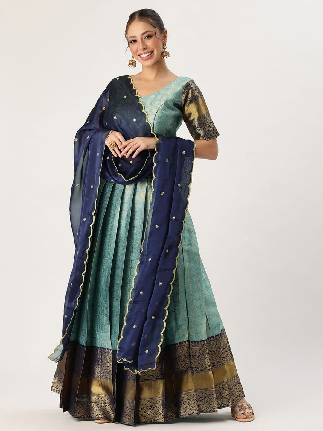 Fabcartz Unstitched Lehenga & Blouse With Dupatta - view 1