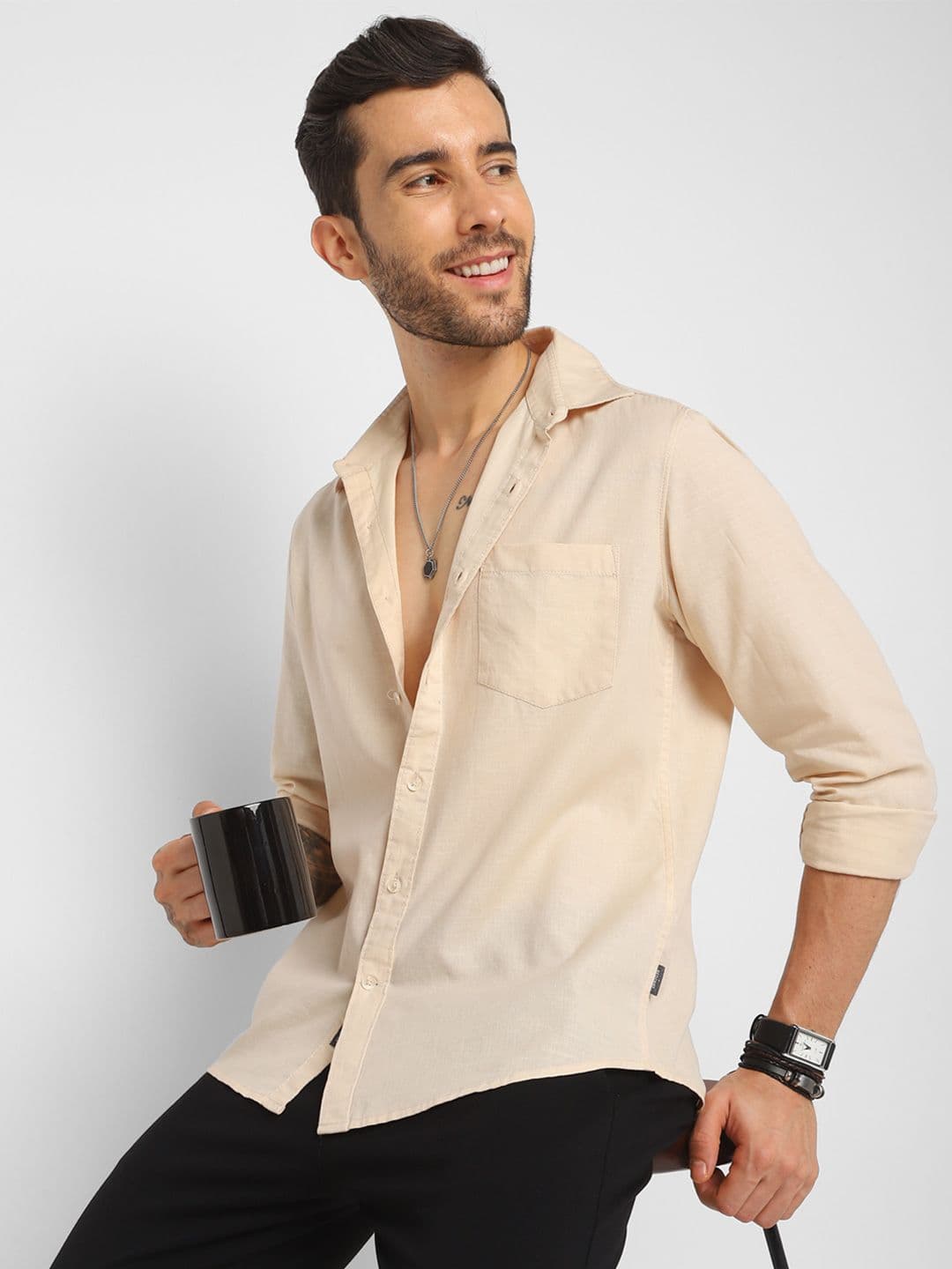 Red Chief Smart Slim Fit Spread Collar Cotton Shirt - view 1