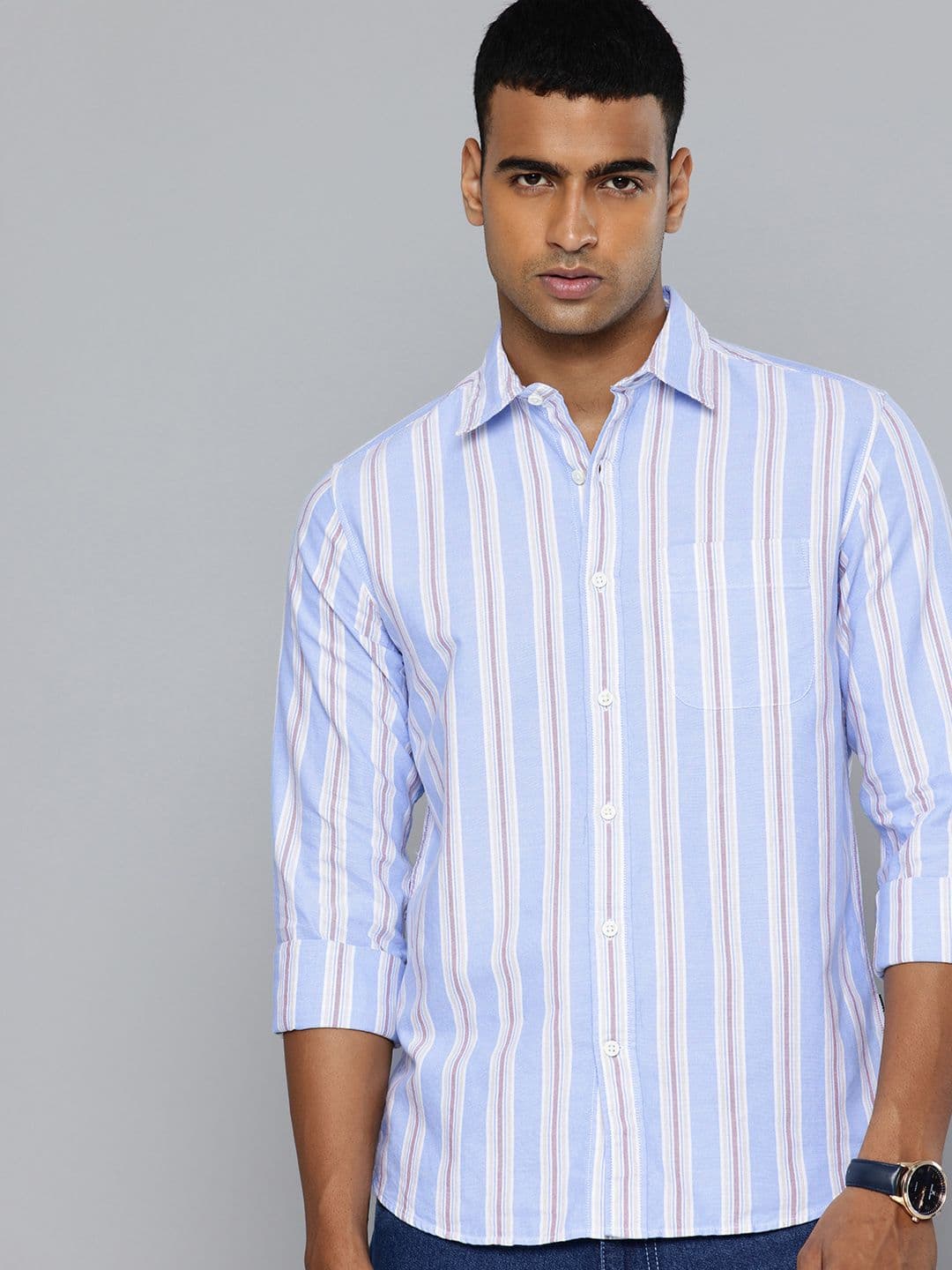 Flying Machine Slim Fit Striped Pure Cotton Casual Shirt - view 1